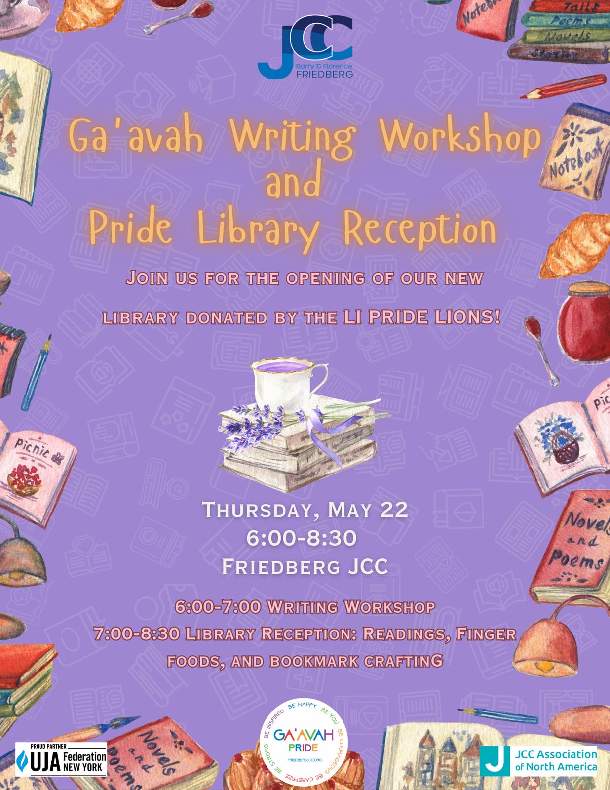 Purple Watercolor Book Fair Flyer - 1